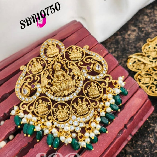 Ashta Lakshmi design Matt gold finish Pendant for Women-SAYD001ALG