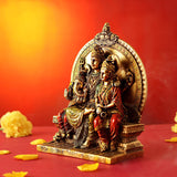 Beautiful Resin  Shiv Parivar Statue With Metal Finish-MK001SPS