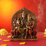 Beautiful Resin  Shiv Parivar Statue With Metal Finish-MK001SPS