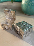 Pair of 2,  Antique  Silver Finish Square Ginni box/ dry fruit box/jewellery box-GRIH001