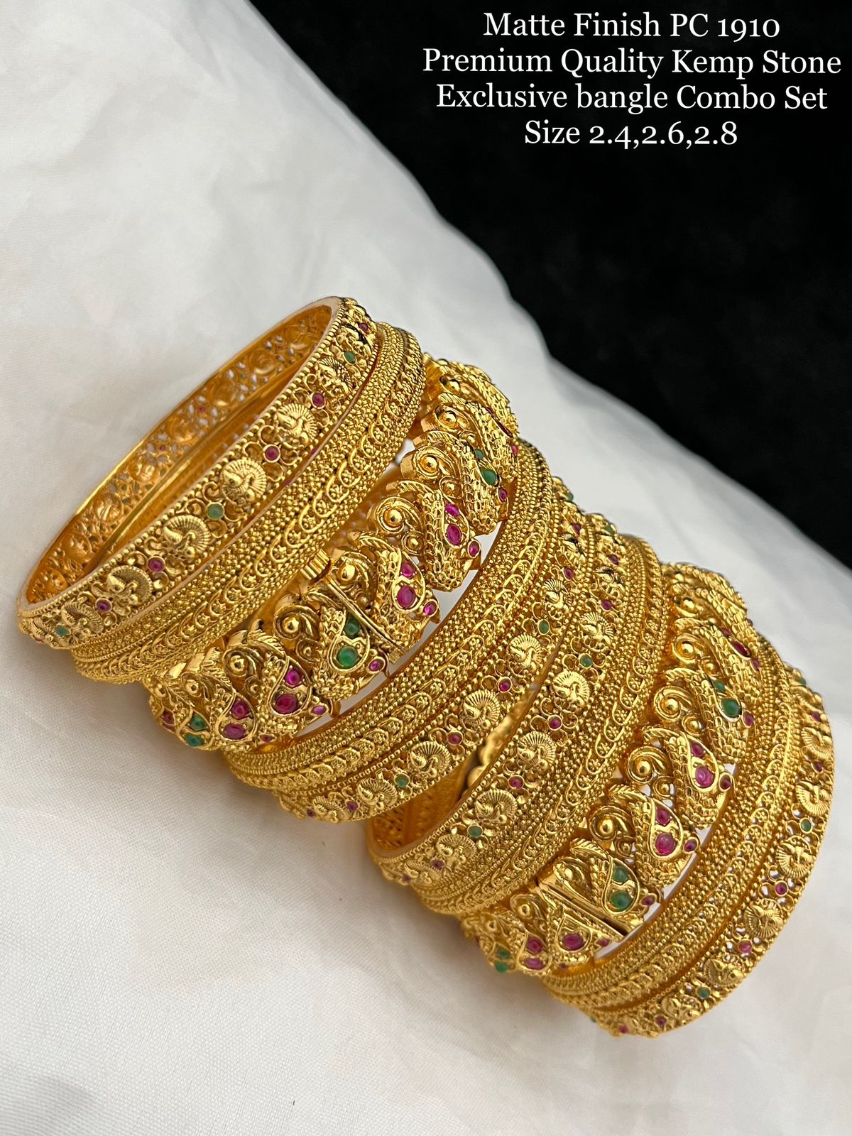 Matte Finish Gold Bangles Gangotri Elegant Premium Quality Matte