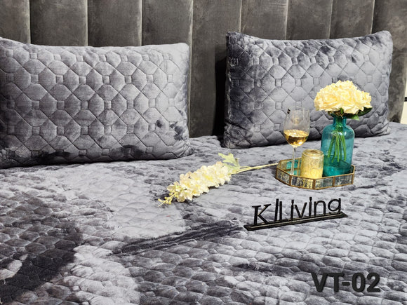 Velvet Grey Double Throw Double Plain Genteele Super Soft Sherpa