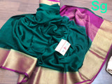 Green and Purple combination Pure Mysore Crepe Silk Saree for Women-PRIYA001MSGP