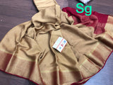 Sandalwood and Maroon combination Pure Mysore Crepe Silk Saree for Women-PRIYA001MSSWM