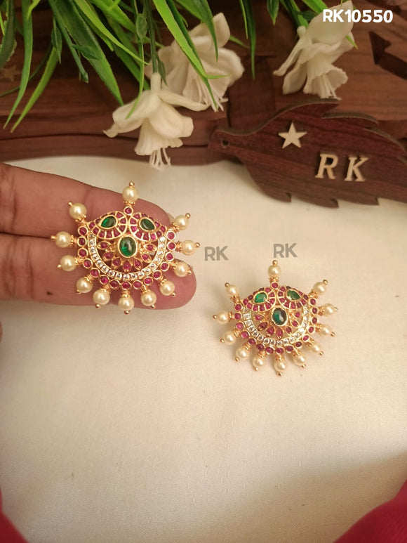 Sithara, elegant gold finish pearl studded earrings for women -LR001SBEA