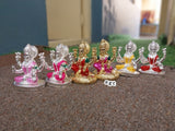 Set of 6 , Pure Silver and 24 kt Gold plated Maha Lakshmi idols -SILI001ML