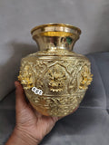 Neelambari , beautiful hand crafted 24 kt  Gold Plated  Astalakshmi  Design Extra Big Size Kalsha -SILI001EXB