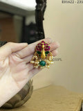 Mayura, elegant Matte gold finish peacock design kemp earrings for women -SANDY001KE