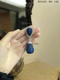 Blue Amana, elegant Blue stone studded dangling earrings for women -SANDY001BA