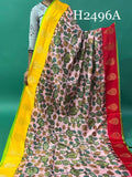 South Indian Celebrity Sneha inspired  Gadwal Pattu Saree with Floral Print and Ganga Jamuna Border-RG001SS