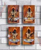 Rajastani Musicians wall hanging set of 4 -MK001WD