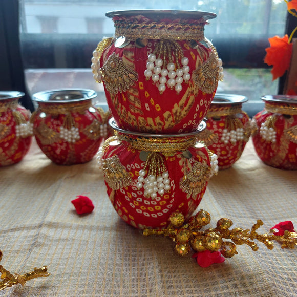 Set of 4 , Beautiful decorated lota for wedding purpose-MK001L