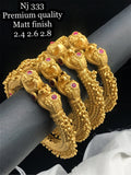 Prathibha , elegant matte gold finish Royal  Bangle set for women -LR001MGB