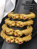 Prathibha , elegant matte gold finish Royal  Bangle set for women -LR001MGB
