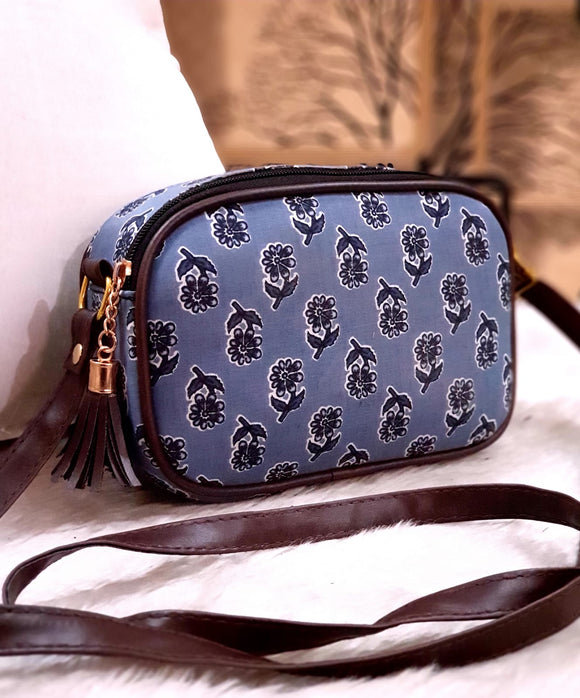 Elegant Blue shade Designer Oval Sling Bag  for Women -TBC001OSBL