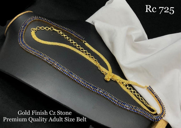 Blue Naveena , Premium Quality Cz Stone Gold Finish Adult Size Hip Belt for Women -LR001HBB