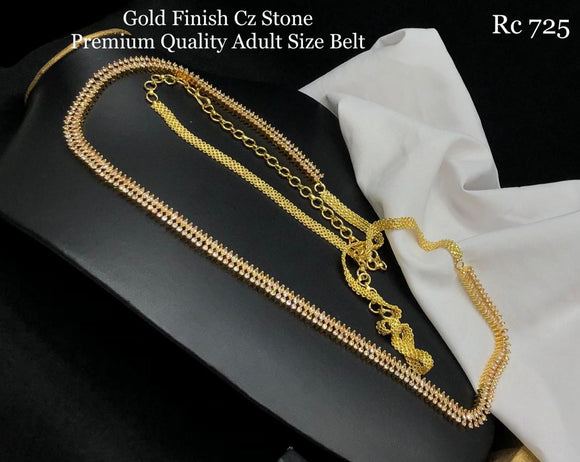 Raveena , Premium Quality Cz Stone Gold Finish Adult Size Hip Belt for Women -LR001HBW