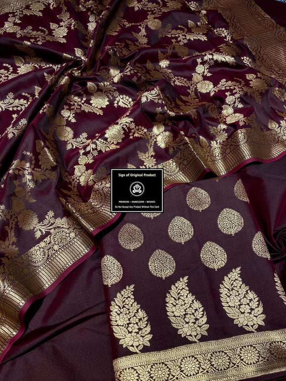 Purple   Shade Banarasi Soft Katan Silk Salwar Suit Material For Women -RIDA001BSP