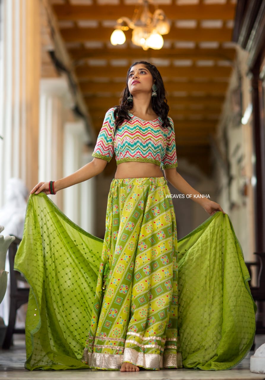 blue and green lehenga combination | WedAbout