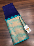 Shades of Blue, Elegant Blue Kanjivaram Silk Saree for Women-PRIYAN001KSSB