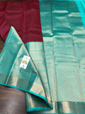 Blue and Maroon , Elegant Kanjivaram Silk Saree for Women-PRIYAN001KSSBM