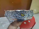 Antique Finish  German Silver Asta Lakshmi Design Plate- / Urli -SILI001AP