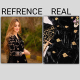 Beautiful Black Velvet Designer Saree with Blouse-SHREE001BRA