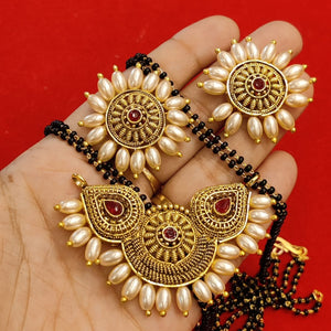 Manikya , Moti pendant mangalsutra with earrings -SAMAR001MA