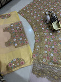 BD Soft Net Heavy Sequins  work 3 Meter Flare (12 Kali) Lehenga with Cancan & Canvas Patta-OM001L
