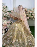 BD Soft Net Heavy Sequins  work 3 Meter Flare (12 Kali) Lehenga with Cancan & Canvas Patta-OM001L