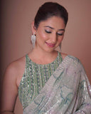 Pastel Green celebrity inspired Saree for Women -SHRI001PG