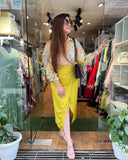 Ikkneha Premium Chiffon Fabric Shirt with Beautiful Imported Fabric Drape Skirt -FOF001ST