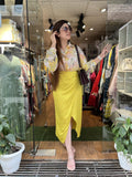 Ikkneha Premium Chiffon Fabric Shirt with Beautiful Imported Fabric Drape Skirt -FOF001ST