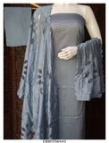 Grey Shade Embroidery and Sequins  work on Jacquard Woven Malai Silk -KIA001SSMG