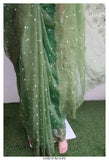 Green Alba , Green Shade Full Border Embroidery on Mirror Work Organza Saree with Blouse Piece-KIA001GO