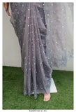 Lavender Alba , Lavender  Shade Full Border Embroidery on Mirror Work Organza Saree with Blouse Piece-KIA001LO