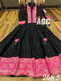 Premium Chanderi Silk Gown With Banarasi Work and Banarasi Silk Duppatta-RIDA001SDK