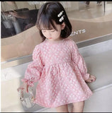 Knee length  beautiful baby frock with attached big bow-PANK001BF