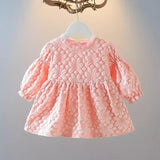 Knee length  beautiful baby frock with attached big bow-PANK001BF