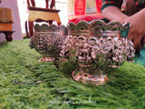 Mandakini ,Pair of 2  Antique German silver washable limited edition exclusive Asthalakshmi Design Big Size Prasadam Bowls-SILI001PBB