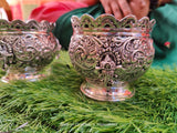Ganesha jayam, Antique German silver washable limited edition exclusive Ganesha Design Big Size Prasadam Bowls-SILI001PBBGST