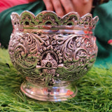 Antique German silver washable limited edition exclusive Ganesha Design Big Size Prasadam Bowl-SILI001PBBGS
