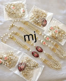 Rosa Rani, beautiful Pearl Chain with Hand painted Rose flowers design  brooch-LR001HB