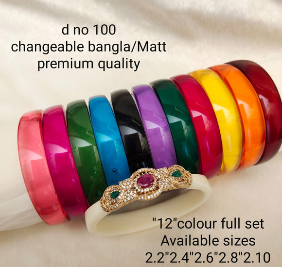 Anaamika , elegant gold finish Brooch with Color changeable Bangles set -SHYA001CCBJ