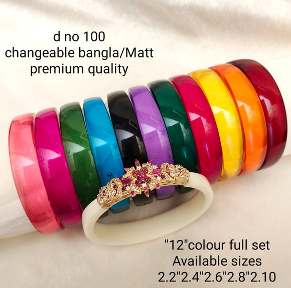 Jyotika , elegant gold finish Brooch with Color changeable Bangles set -SHYA001CCBG
