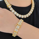Heavy Cuban Chain Designer Diamond Studded With Matching Bracelet for Men -IDH001CDBC