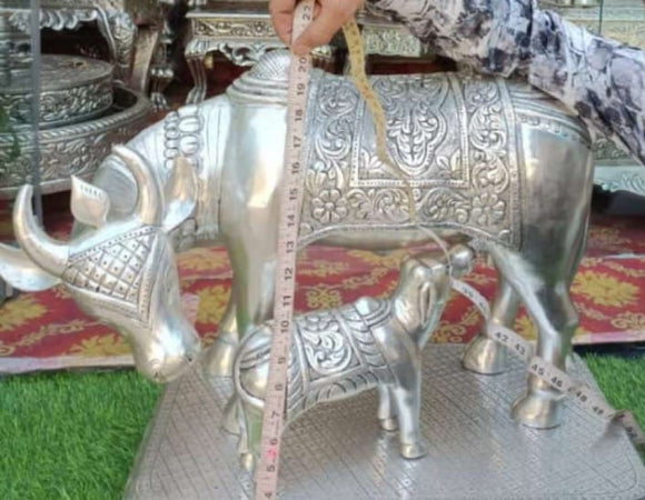 Pure Silver Hand Carved Kamdhenu Statue (Big Size ) -UYL001KD
