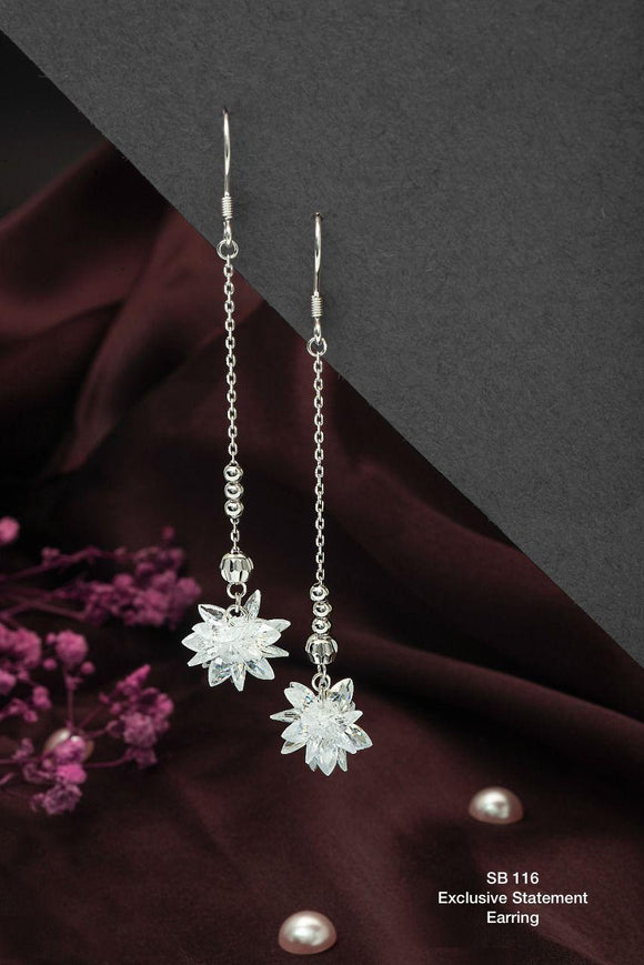 Silver  Diona ,  Designer Dangling  Type  92.5 Purity Silver Earrings for Women -SILI001RSDE
