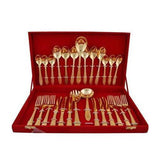 HcD , Brass gold plated Cutlery set (27 pcs)-ANUB001SCCG