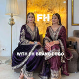 FH ,Velvet top Fully stitched with embroidery work, arms embroidery design-OB001VK